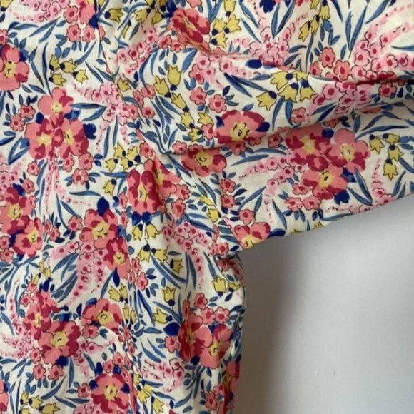 J.Crew x Liberty 6 Popover Shirt Swirling Petals Pink Red Blue Yellow - Picture 9 of 14